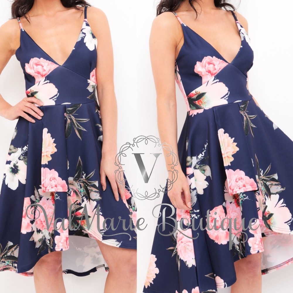 Navy floral dress - Picture 4 of 5